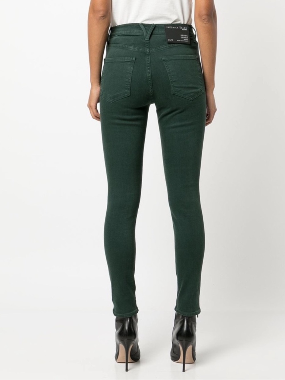 Veronica Beard‎ Debbie High Rise Dark Green Skinny Jeans Size 29